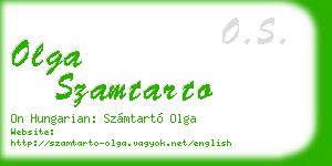 olga szamtarto business card