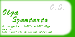 olga szamtarto business card